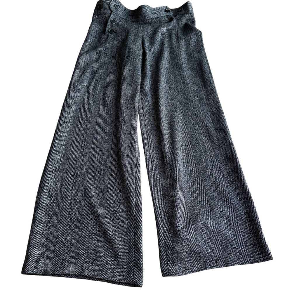 Studio M Women’s Charcoal Wide-Leg Size 10 Dress Pants Gray Office Career